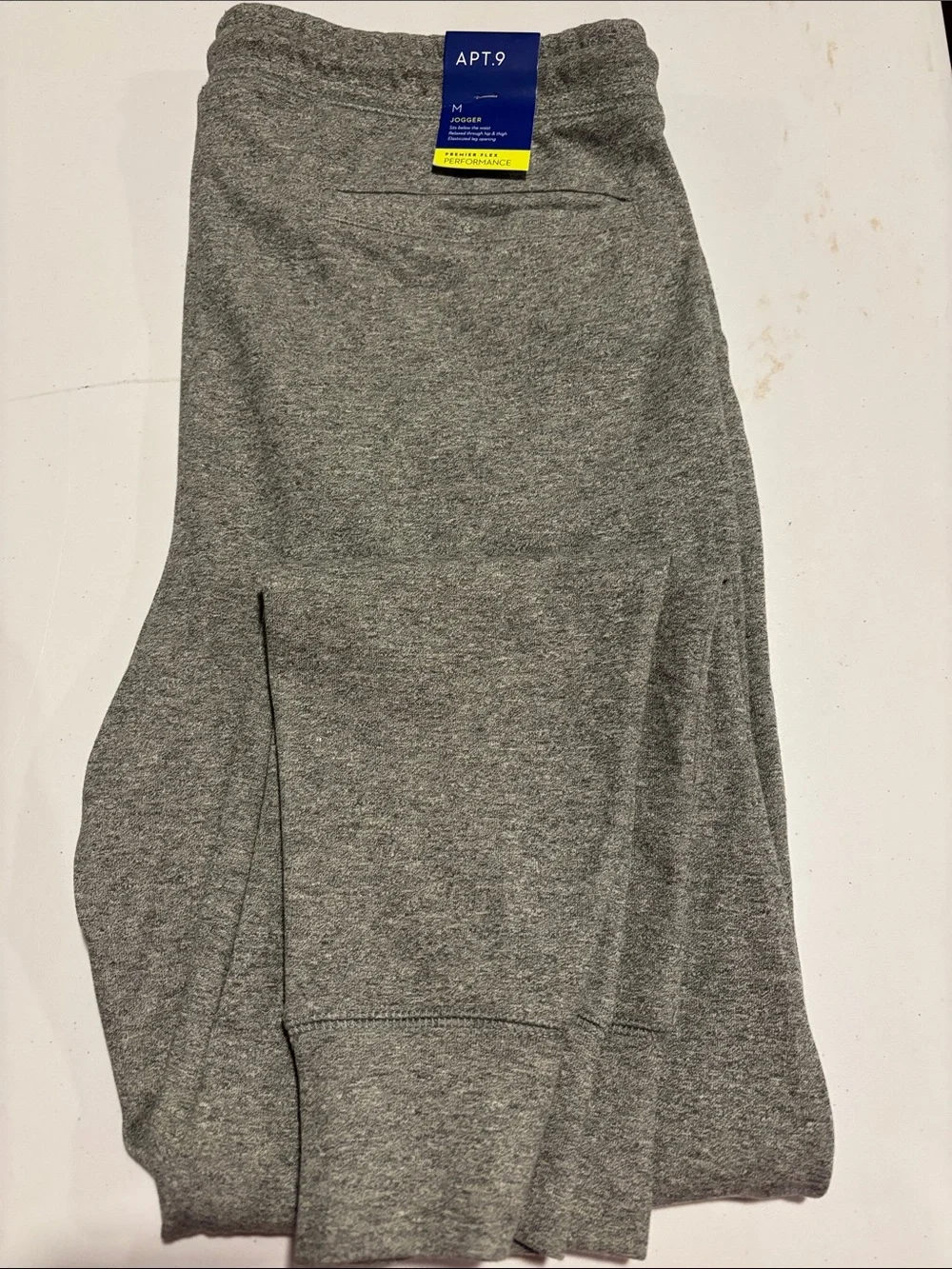 NWT Mens Medium Apt. 9 Gray Heather Jogger Pants
